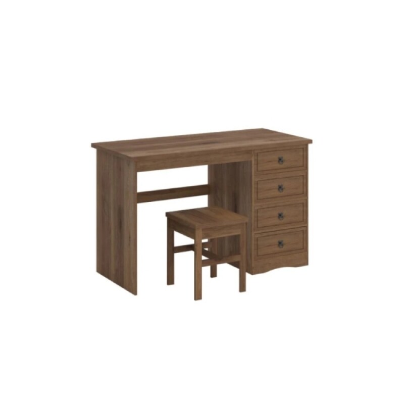 Escritorio Madera Nogal Rustico 4 Cajones Y Banco Escritorio Madera Nogal Rustico 4 Cajones Y Banco