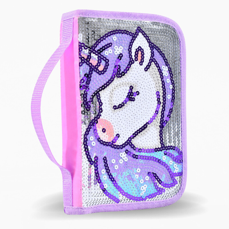 Cartuchera Footy Unicornio Relieve Rosa - Verde Agua