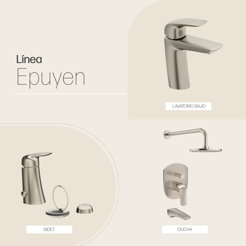 JUEGO COMPLETO DE GRIFERIA FV EPUYEN BRUSHED NICKEL GRIS-BRUSHED NICKEL