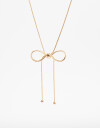 Cadena Corta con Dije Metal Collar Con Dije Moño Bañado En Oro - Dorado