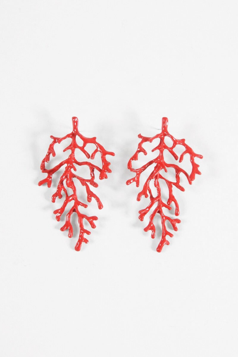 Caravanas coral rojo