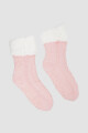 Medias damas chenille ochos Rosado