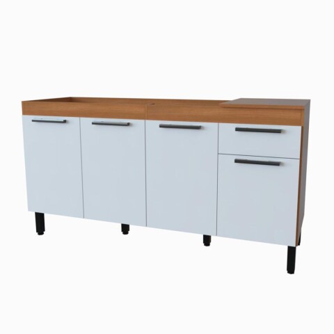 Bajo Mesada 4 Puetas 1 Cajón FIRENZE 160cm Freijo/Blanco Bajo Mesada 4 Puetas 1 Cajón FIRENZE 160cm Freijo/Blanco