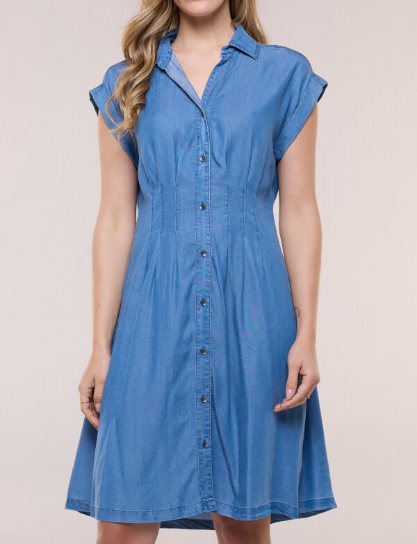 Vestido Camisero Entallado Denim JEAN