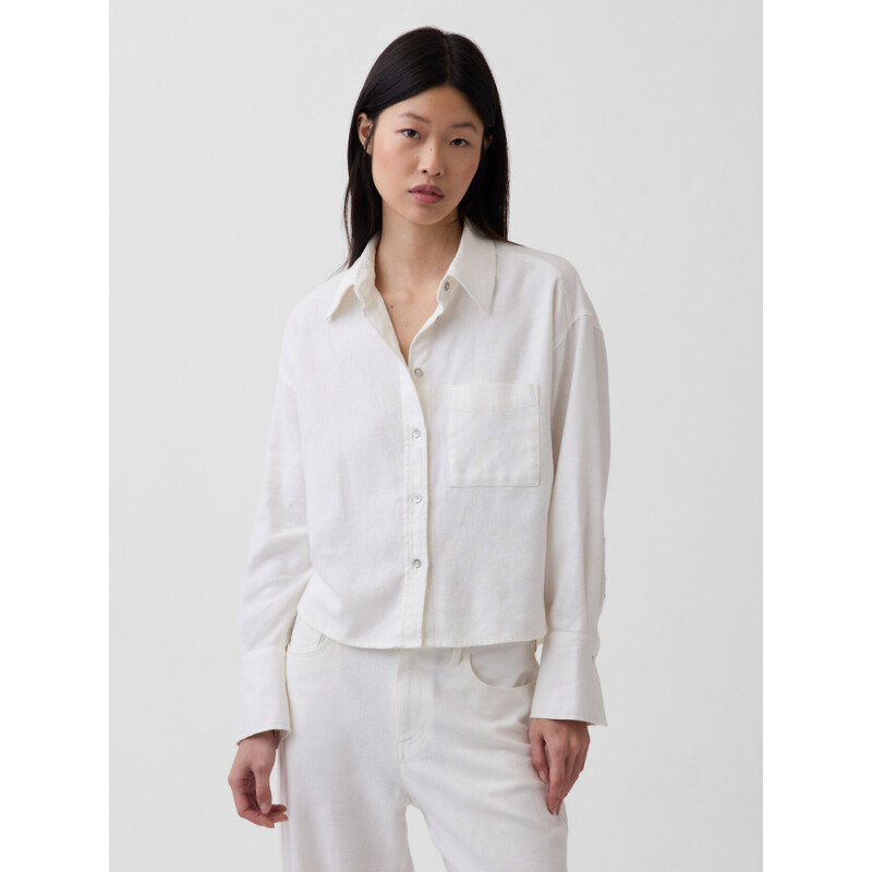 LS STRAIGHT HEM SHIRT - FAUNA TWILL NEW OFF WHITE