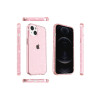 Protector rígido iPhone 15 transparente rosa con brillos Protector Rígido Iphone 15 Transparente Rosa Con Brillos