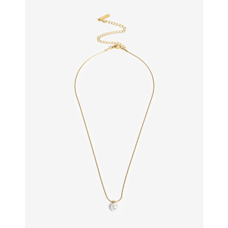 Cadena De Acero Con Dije Perla Dorado