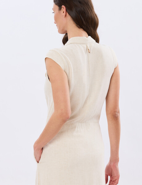 VESTIDO LISO DE LINO Arena
