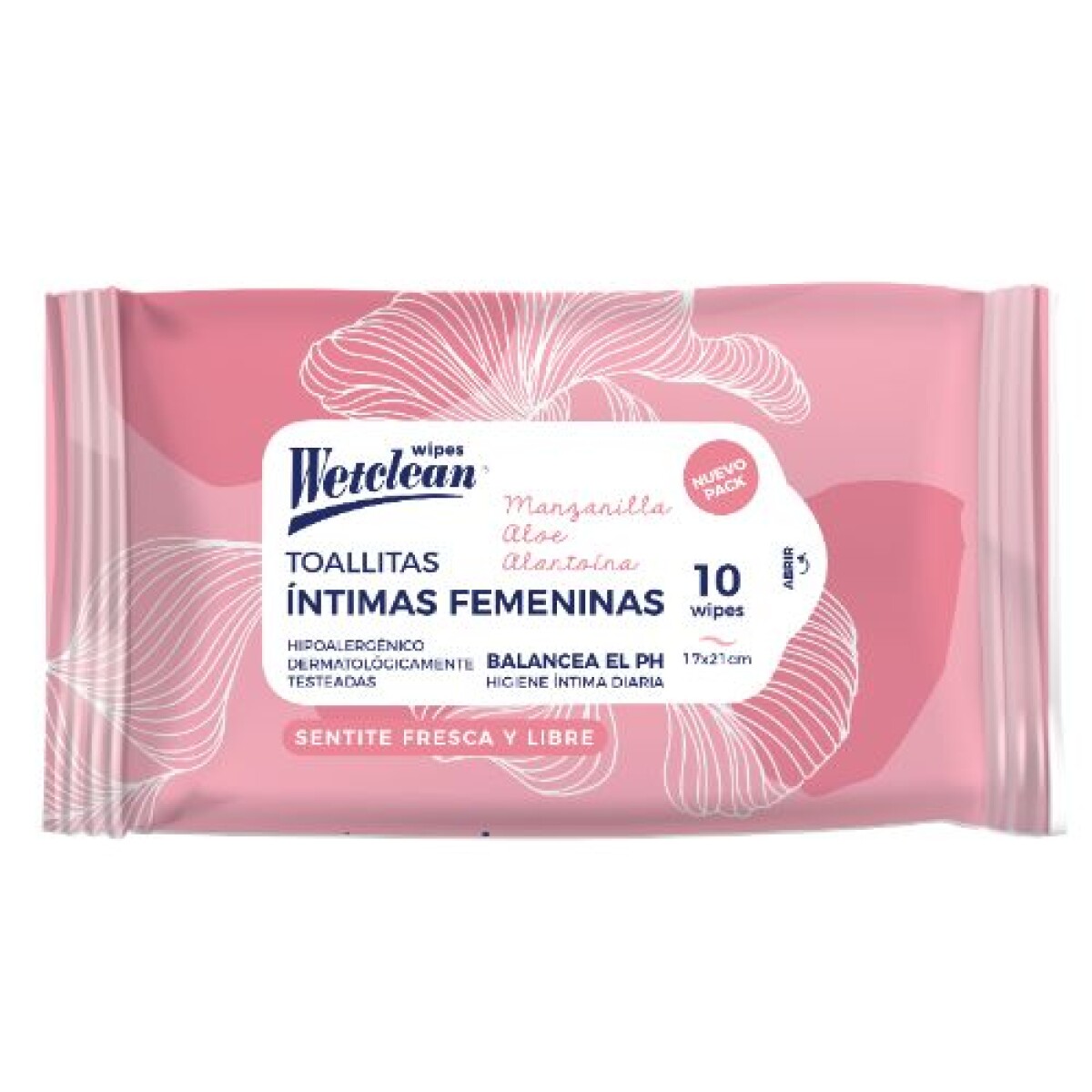 WetClean Toallitas Íntimas Húmedas 10 Unidades – Cuidado Diario y Delicado 
