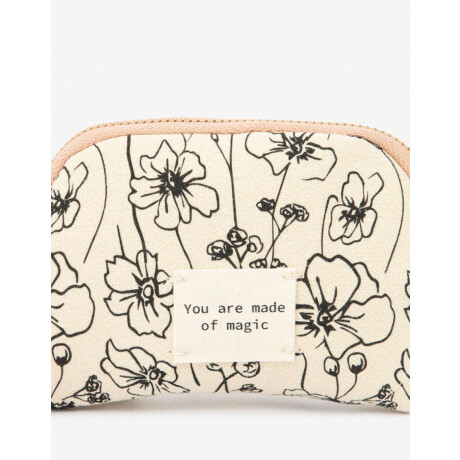 Set De Portacosméticos Y Peine Estampado Flores