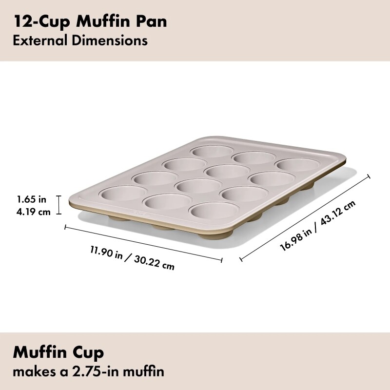 Molde para muffins de metal con revestimiento de ceramica para hornear OXO Molde para muffins de metal con revestimiento de ceramica para hornear OXO