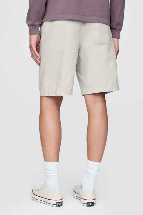 Short De Lino Con Elástico Hombre Thunder Grey 161