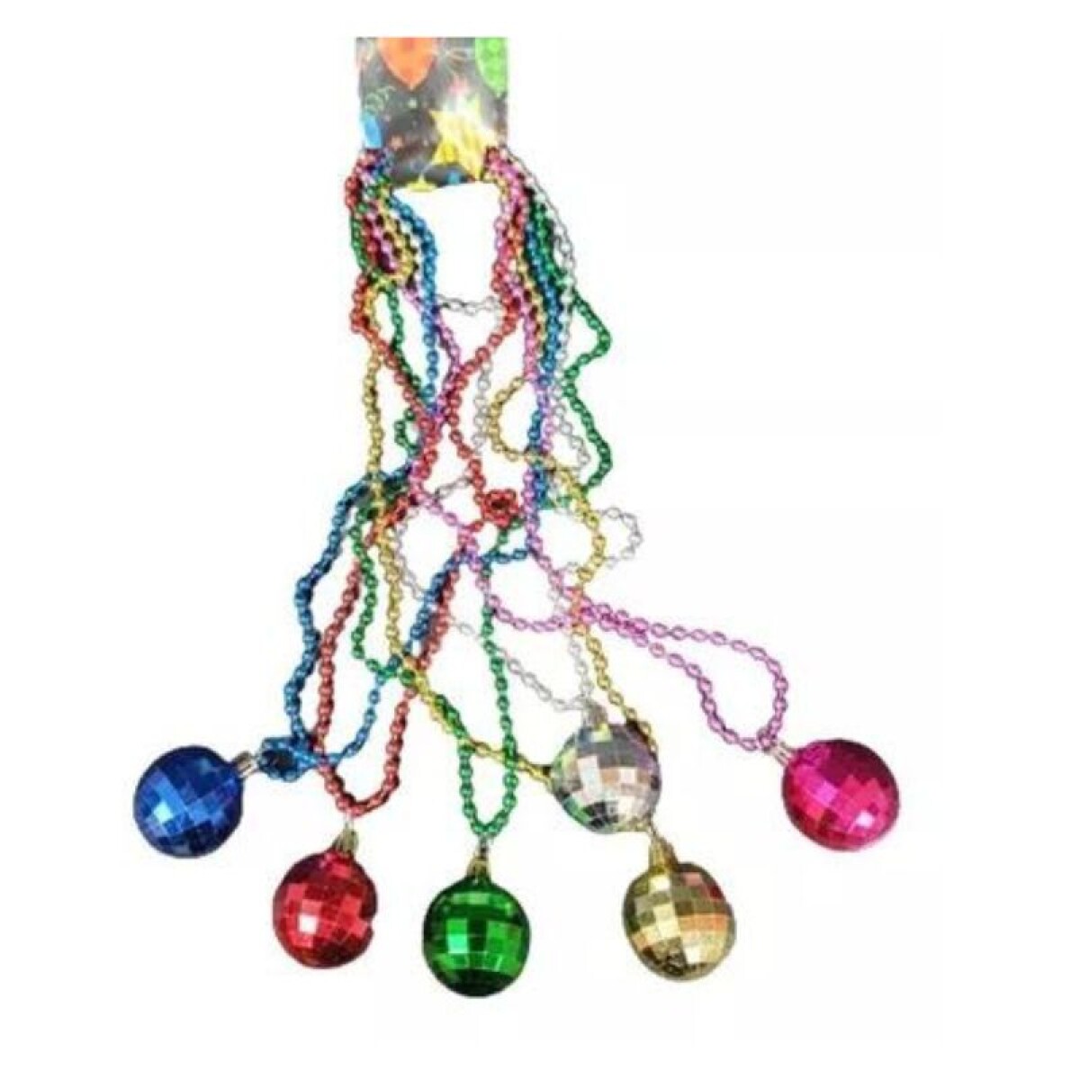 Collar de Perlas con Bola de Espejos x6 