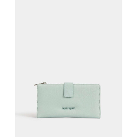 Billetera Fichero Con Snap Verde Claro