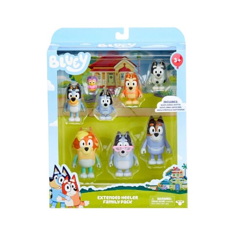 Juego BLUEY Set familiar de 8 Figuras Juego BLUEY Set familiar de 8 Figuras