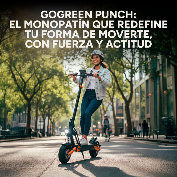 Scooter Monopatín Eléctrico Gogreen Punch Motor 1000w 60km/h Color Negro
