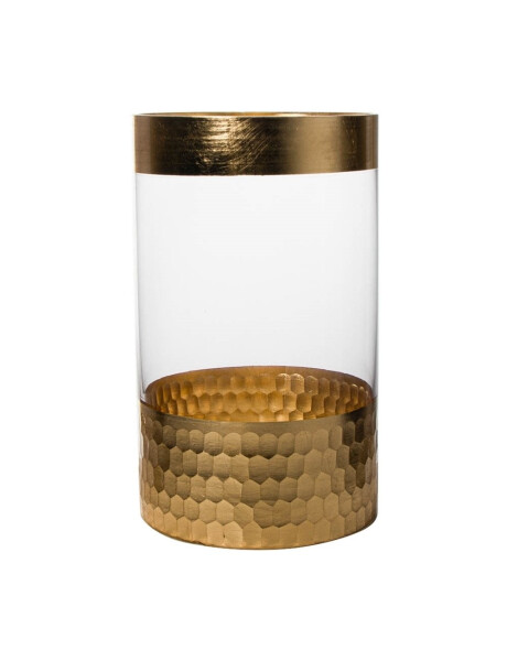 FLORERO VIDRIO TRANS. D15x25CM DORADO FLORERO VIDRIO TRANS. D15x25CM DORADO