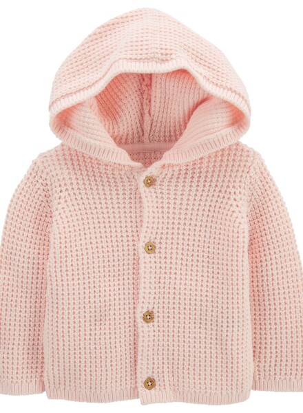 SACO DE PUNTO C/CAPUCHA ALGODÓN NIÑA-BB CARTERS COMBINACION 1