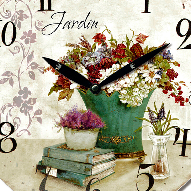 Reloj de pared mdf D28,8x3,5 cm JARDIN