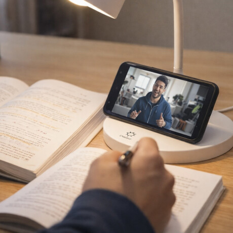 Lámpara de escritorio clasica blanca y gris Blanco