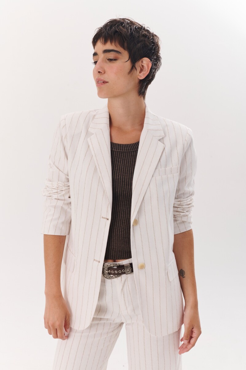 BLAZER LINO RAYAS NATURAL