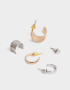 Bijou Cuff De metal Set De Aros Combinados - Combinacion Bicolor
