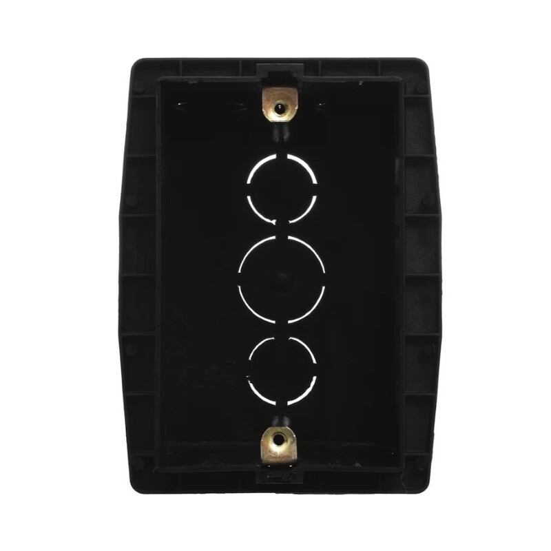 CAJA LLANA 3 MOD AUTR C/GRAMPA (F) NEGRA Caja Llana 3 Módulos Autorroscante Con Grampa Negra