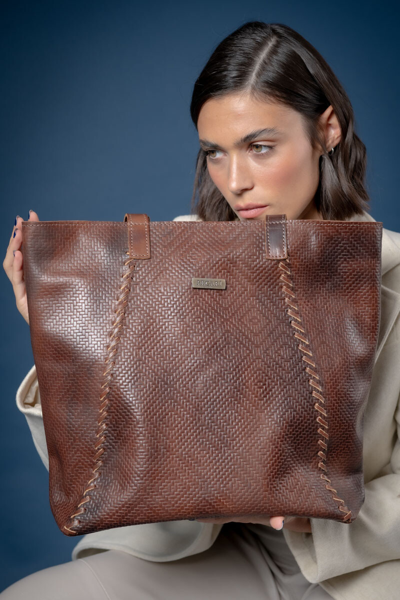 Bolso Sur - Chocolate esterillado 