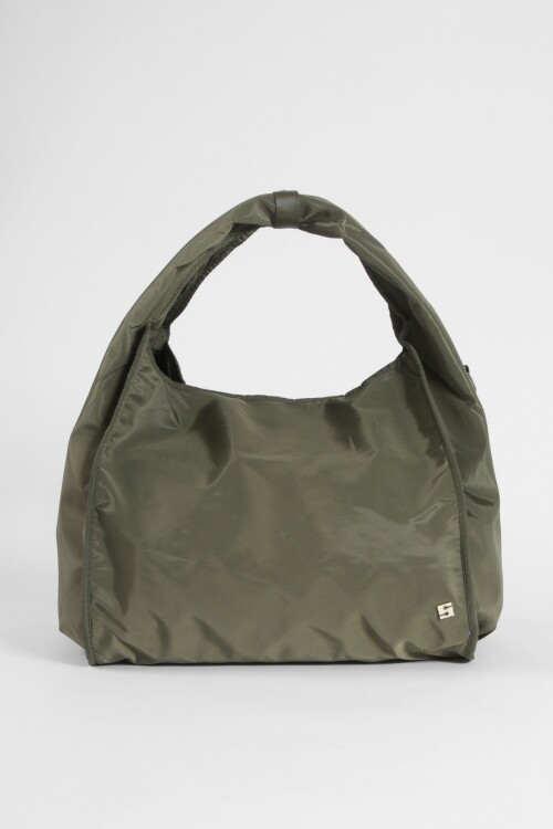 Shopper oversize con correa regulable verde