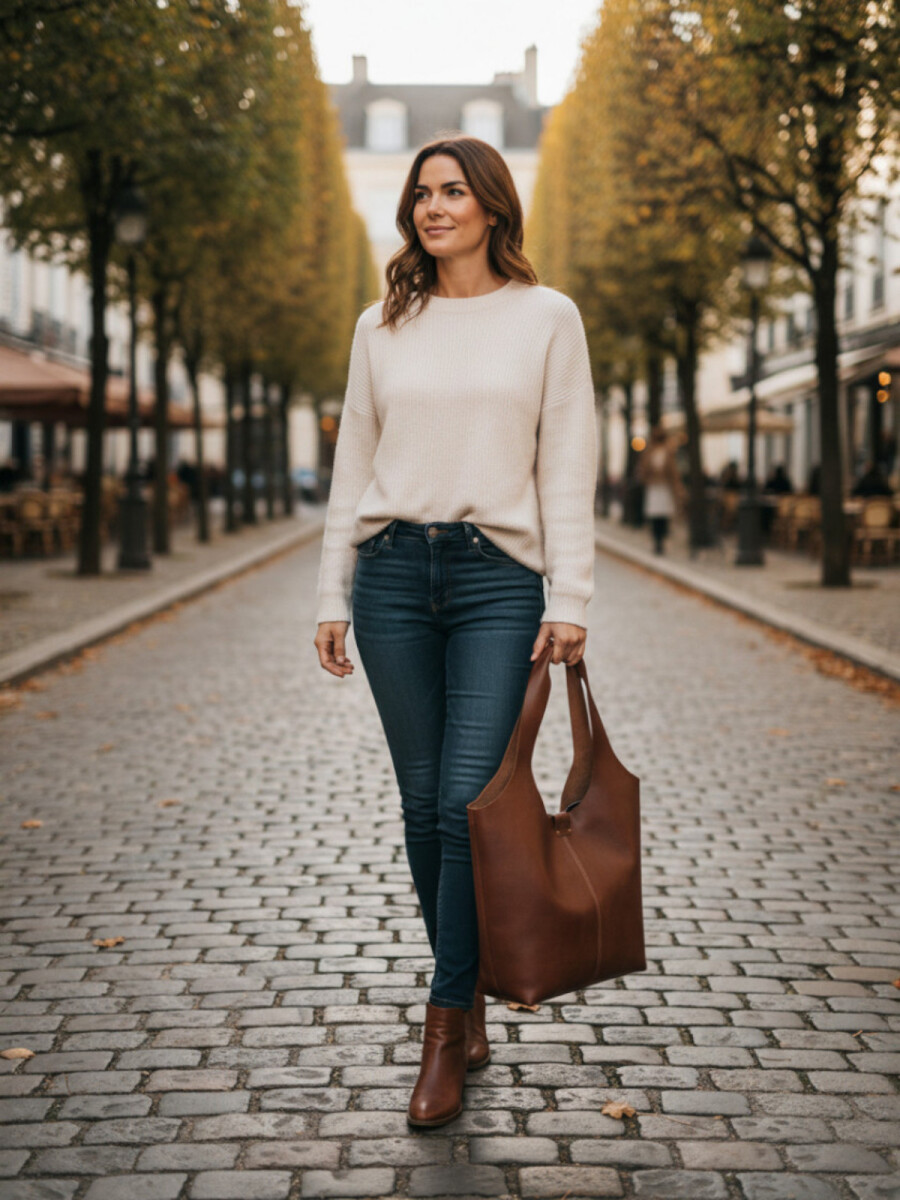 Tote Bag de Cuero Genuino - Marrón 