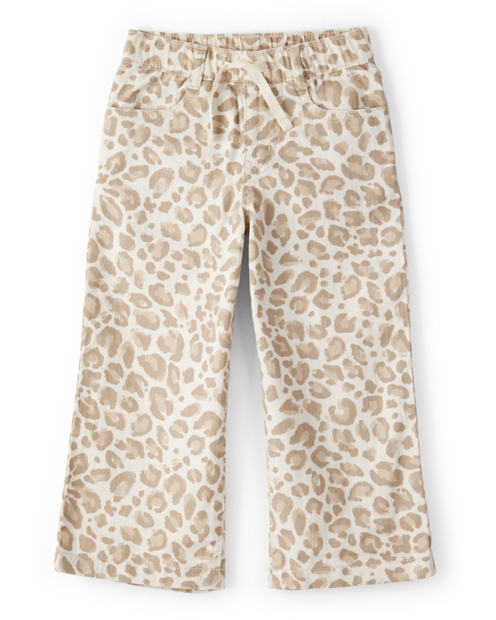 Pantalón jean, pierna ancha, diseño leopardo Sin color