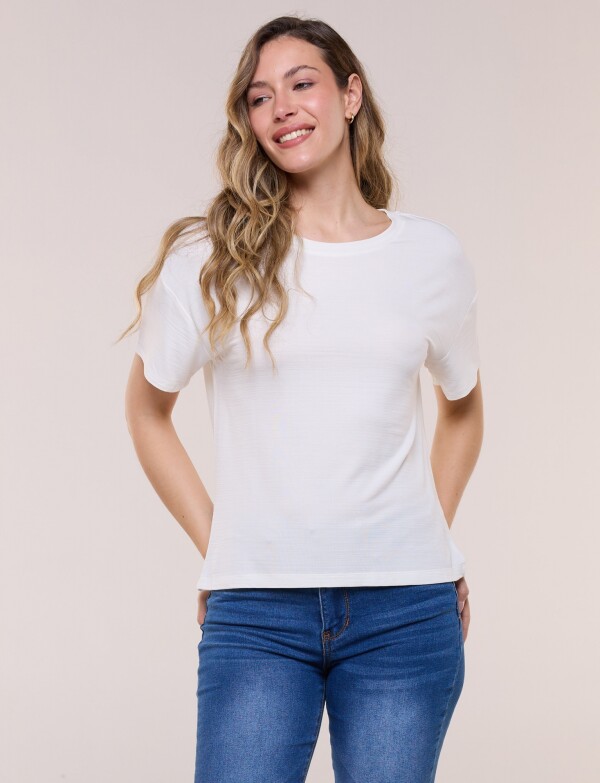 Remera Boxy Hombro Caido BLANCO