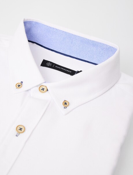 Camisa m/l oxford lisa blanco