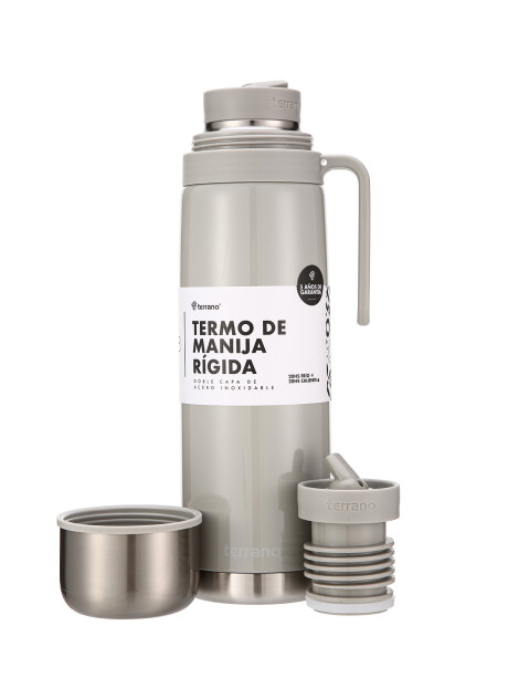 Termo 1Lt. Premium Manija Rigida Metalizado Oliva