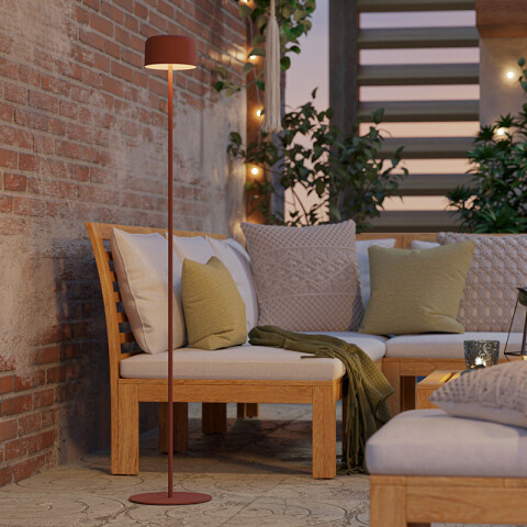 Lámpara de pie ladrillo solar-USB 2,8W cálido IP44 EG3680