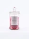 VELA FRASCO VIDRIO TAPA FRUTILLA ROJO