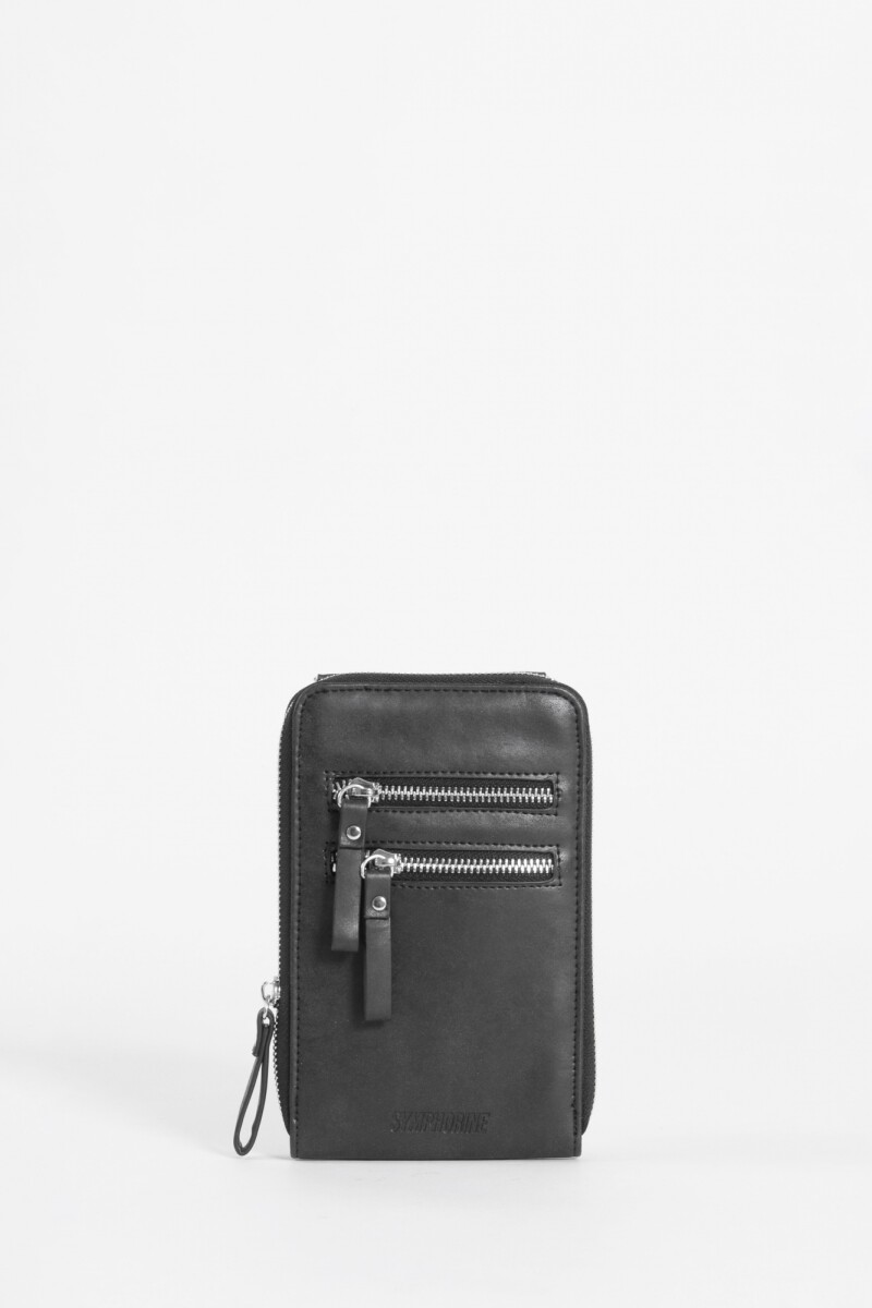 Porta celular tarjetero negro