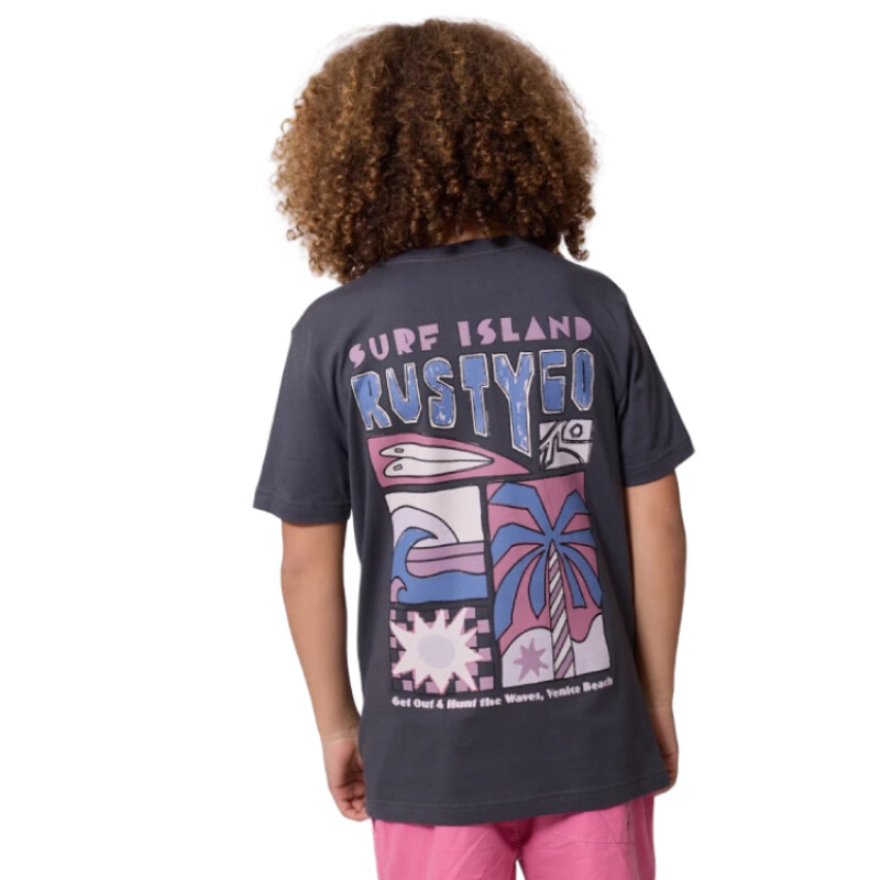 Remera Rusty Vertuna Niño - Gris Oscuro Remera Rusty Vertuna Niño - Gris Oscuro