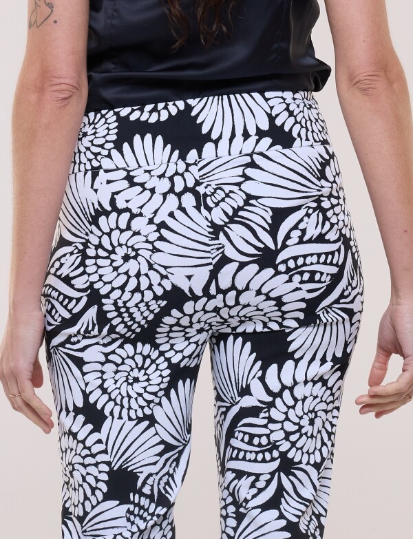 Pantalón Elastizado Estampado BLANCO/NEGRO