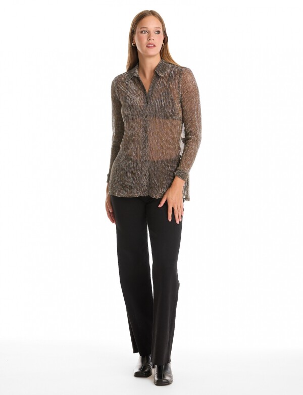 Camisa Lurex NEGRO/DORADO