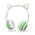 Auriculares Bluetooth Over-Ear Cat VZV-23M con Orejas y Led Verde