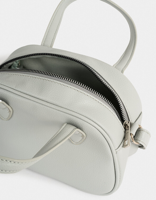 Bowling Cartera Bowling Gris Con Charm - Gris Claro