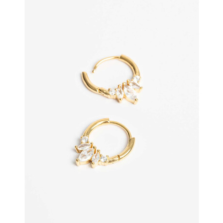 Argollas Con Cubic Zirconia Dorado