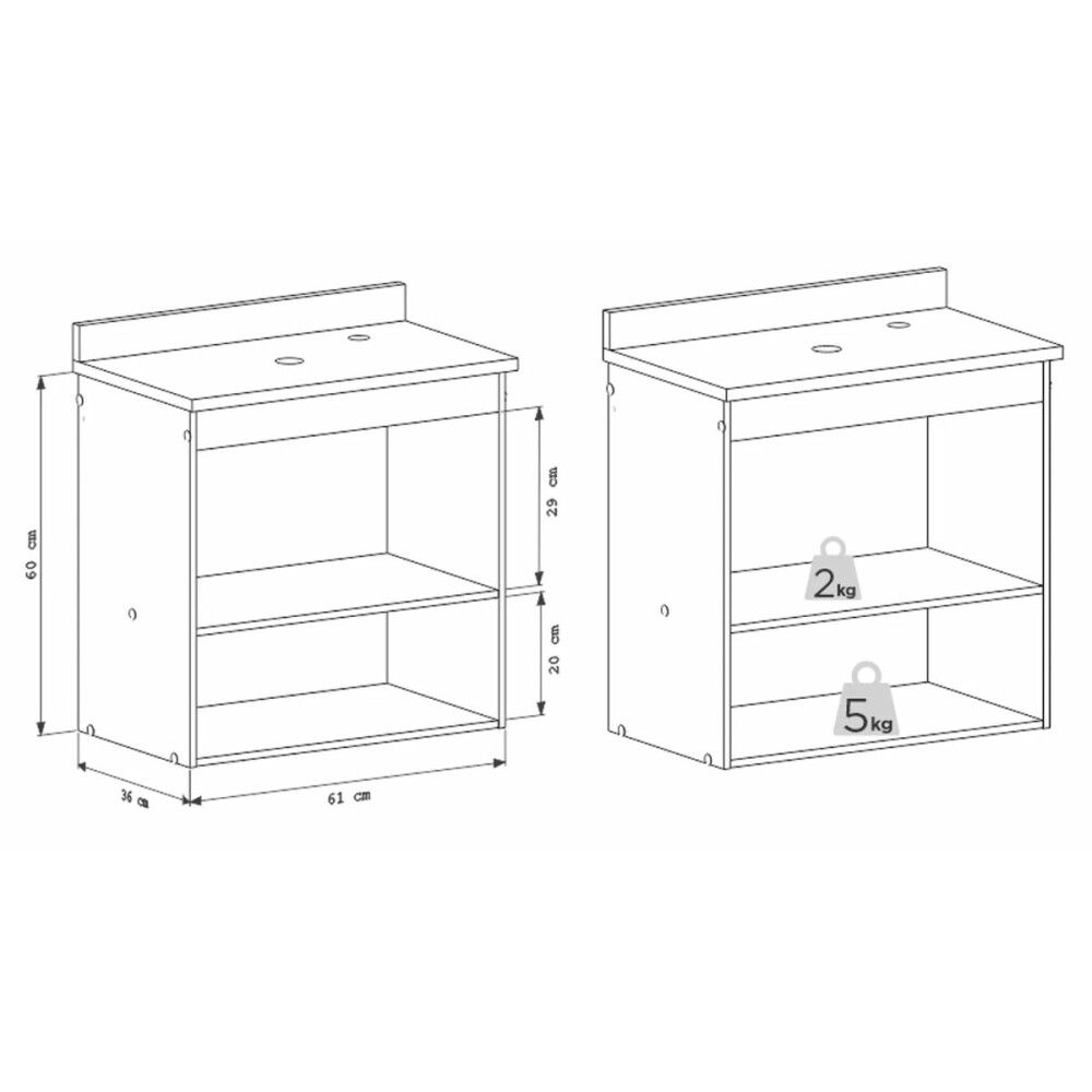 Mueble de baño suspendido Aster beige 60 cm mesada granito Blanco sin bacha Mueble De Baño Suspendido Aster Beige 60 Cm Mesada Granito Blanco Sin Bacha