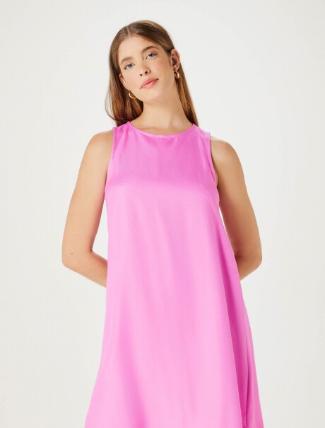 VESTIDO BÁSICO SIN MANGAS ROSA CHICLE