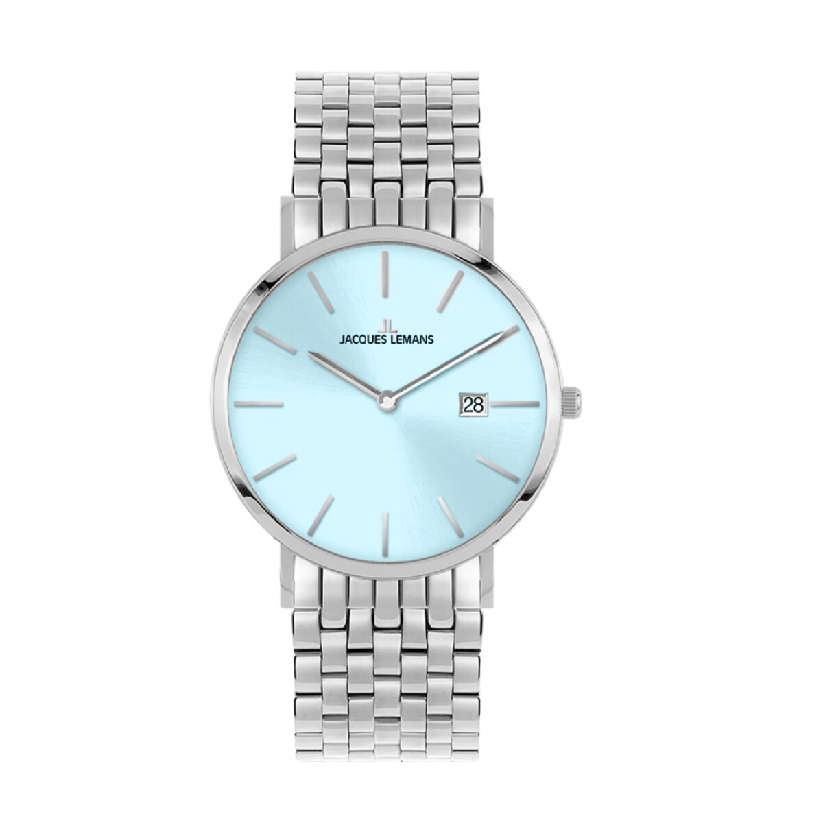 Reloj Jacques Lemans con Malla de Acero y Esfera Redonda 