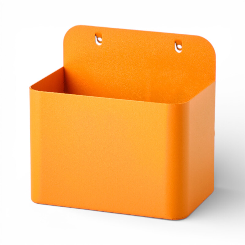 Caja cuadrada pequeña para panel perforado pegboard metálico Naranja