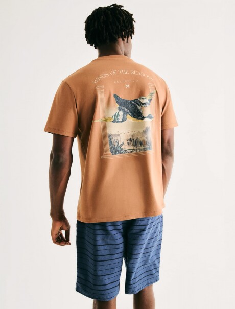 CAMISETA CON ESTAMPA MODELO REGULAR MARRÓN