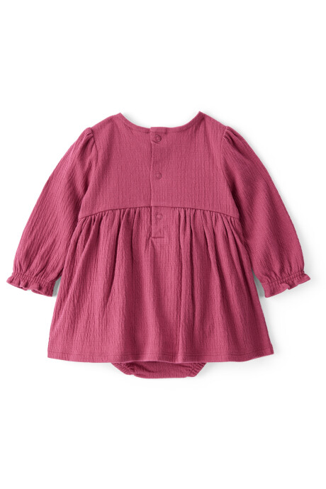 Vestido de jersey arrugado, con bordado floral Sin color