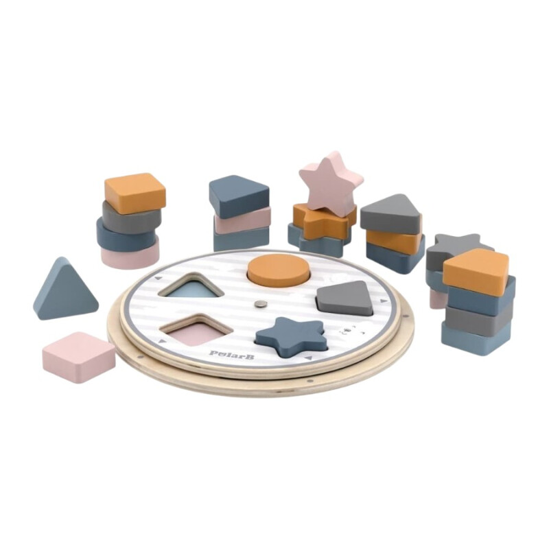 Encastre Redondo de Formas y Colores en Madera Polar B Encastre Redondo de Formas y Colores en Madera Polar B